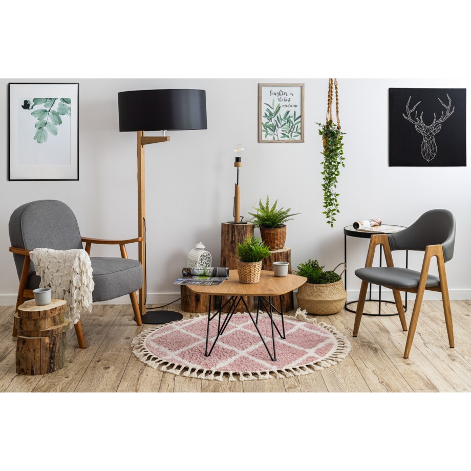 Dywan BERBER TROIK A0010 koło różowy / koło 120 cm