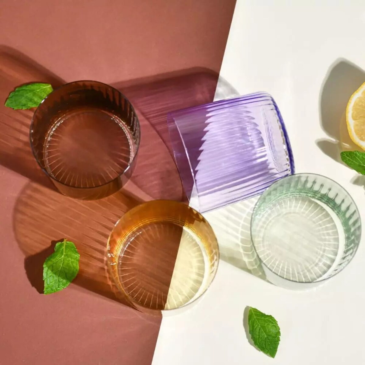 Kolorowe Szklanki Krosno z Optykiem Deco 4 x 350 ml