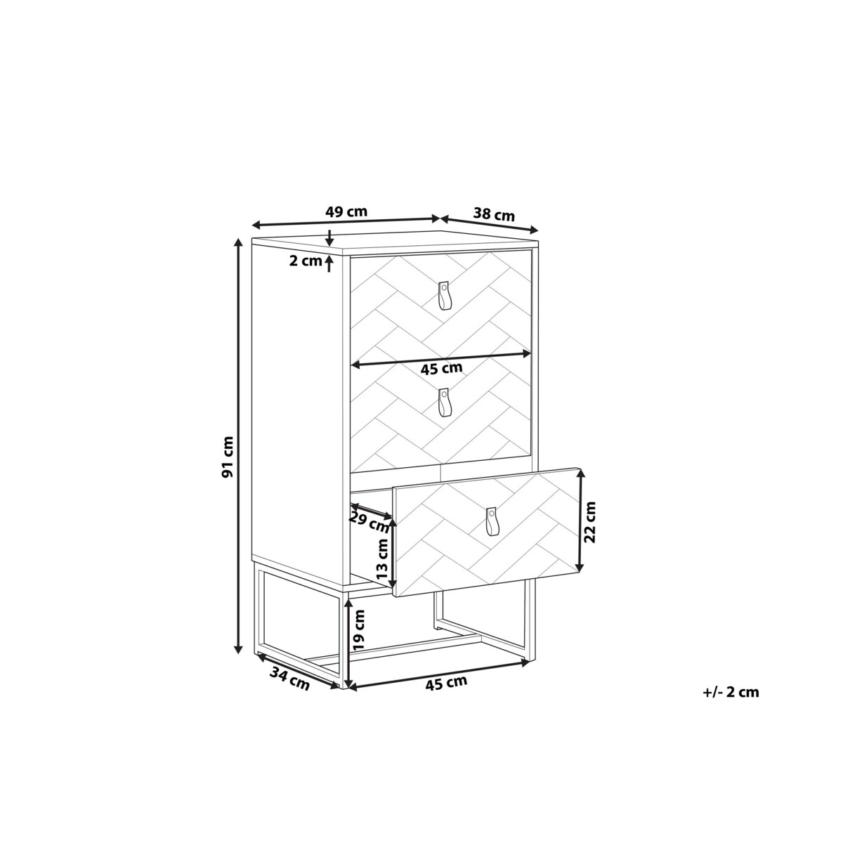 Komoda ciemne drewno z białym NUEVA