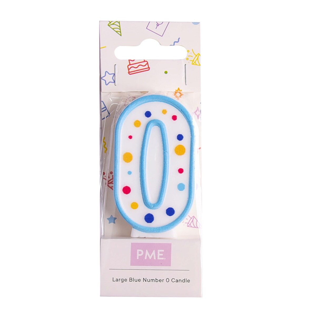 PME Świeczka cyfra 0, niebieski