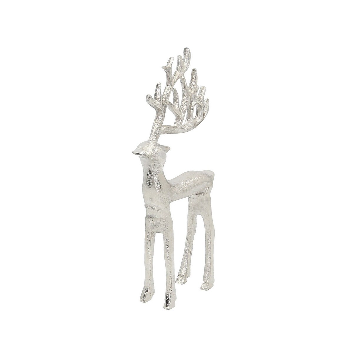 Figurka Silver Deer II 19 cm boże narodzenie, święta, świąteczne, srebrny, 10x3x19 cm
