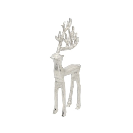 Figurka Silver Deer II 19 cm boże narodzenie, święta, świąteczne, srebrny, 10x3x19 cm