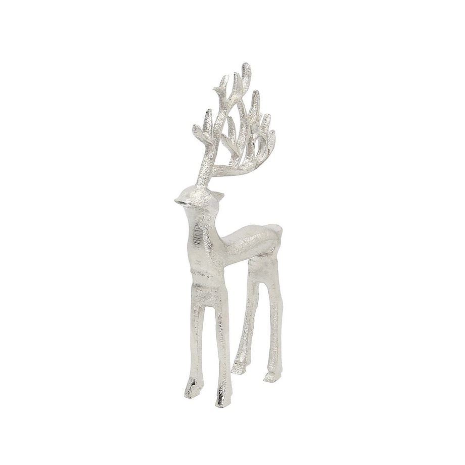 Figurka Silver Deer II 19 cm boże narodzenie, święta, świąteczne, srebrny, 10x3x19 cm