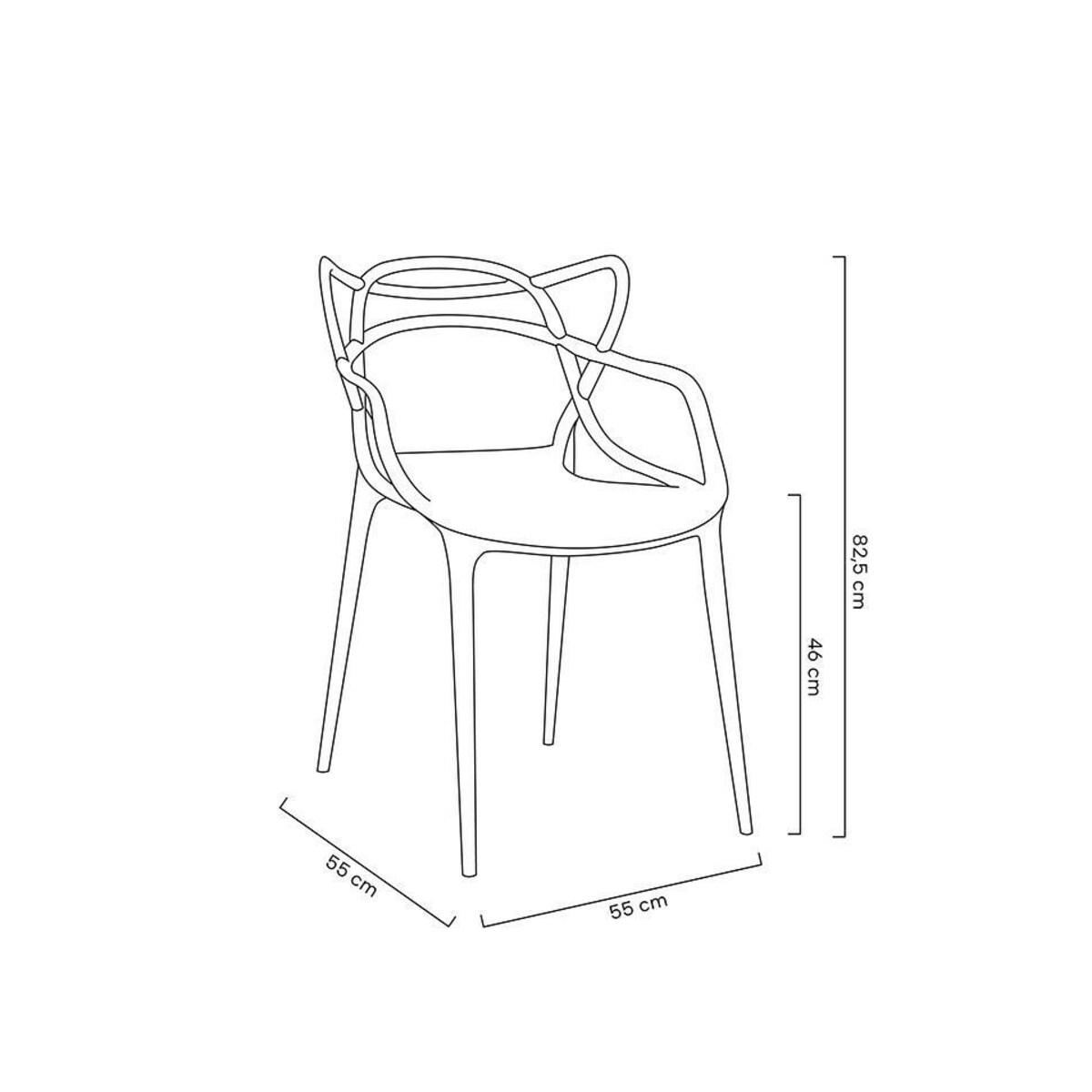Czarne krzesło nowoczesne Hilo Premium z polipropylenu