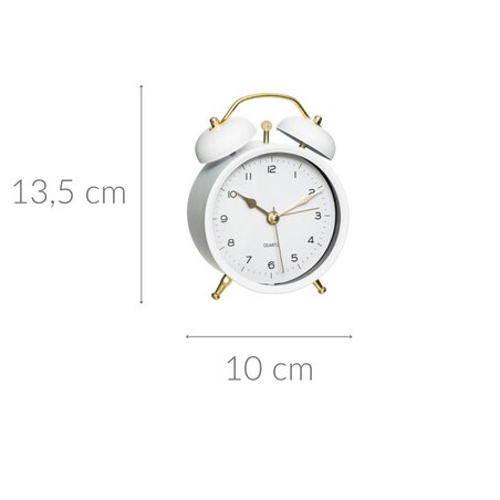 Zegarek budzik ze złotymi wskazówkami