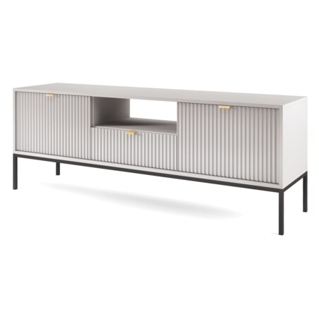 Szafka RTV Delicious ryflowana szara