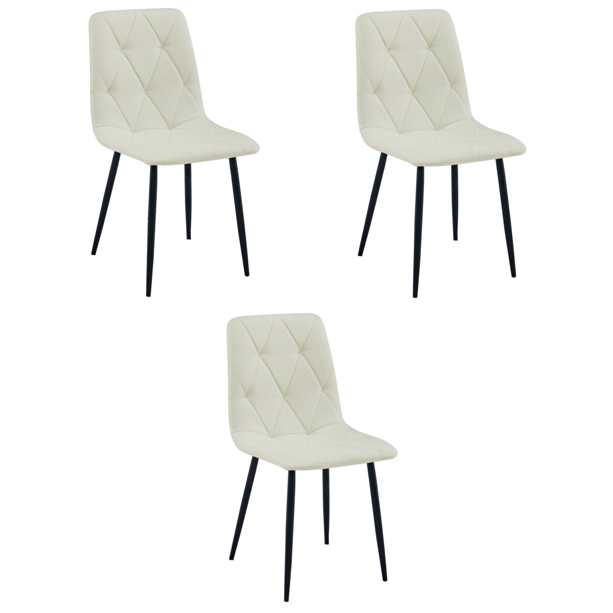 Krzesło Libra nowoczesny design, Beż Materiał / Nogi Czarne X3