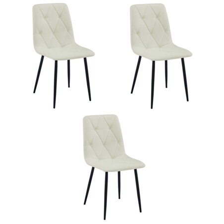 Krzesło Libra nowoczesny design, Beż Materiał / Nogi Czarne X3