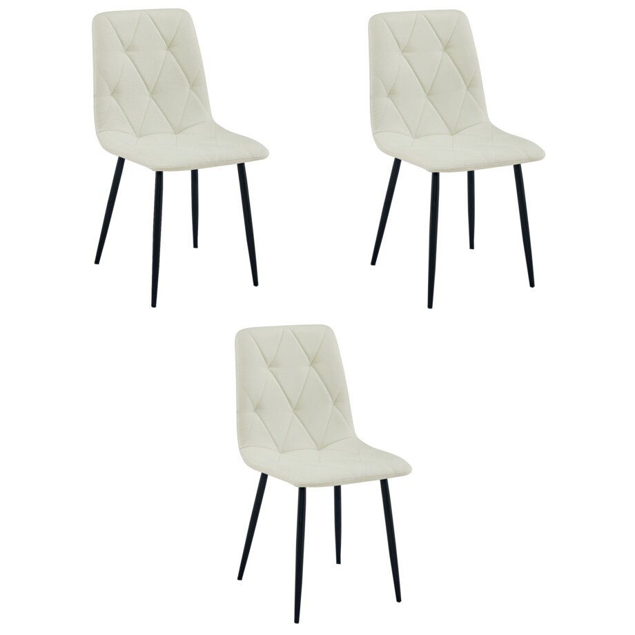 Krzesło Libra nowoczesny design, Beż Materiał / Nogi Czarne X3