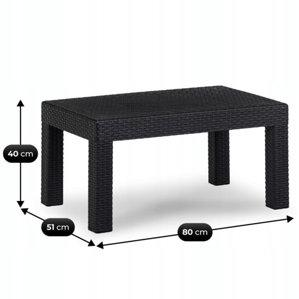 Zestaw Mebli Ogrodowych Na Taras Ogród Technorattan Czarny SAVIO