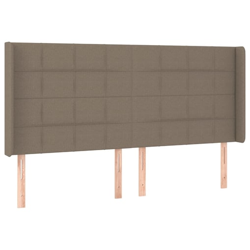 vidaXL Zagłówek uszak, taupe, 203x16x118/128 cm, tkanina