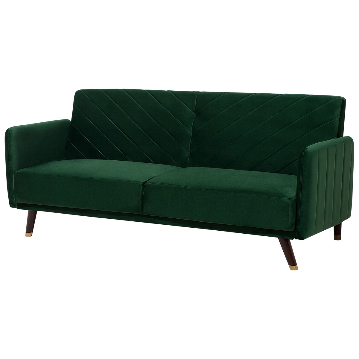 Sofa rozkładana dla 3 osób SENJA Welur Szmaragdowy