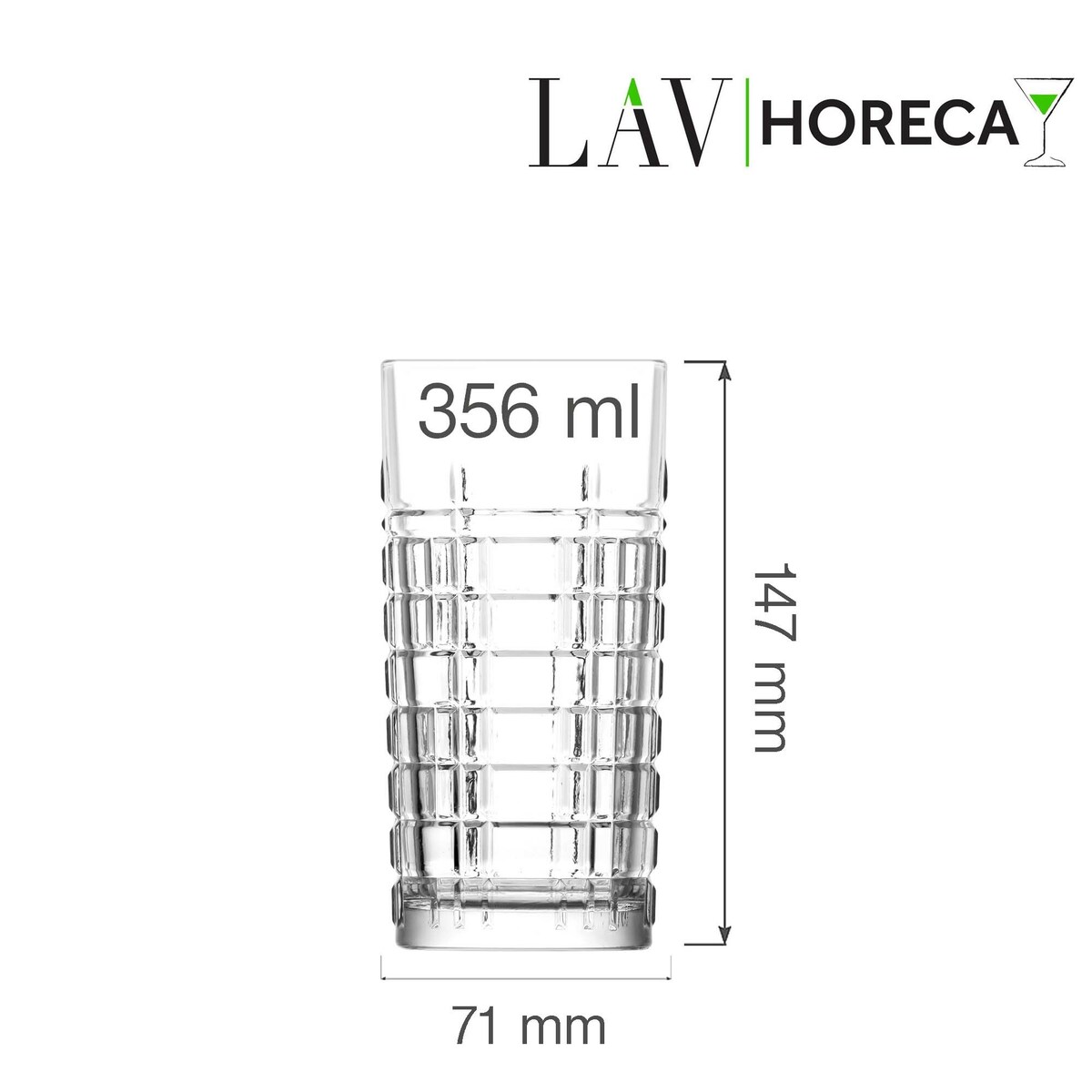 Szklanka wysoka Glasgow 356 ml, LAV
