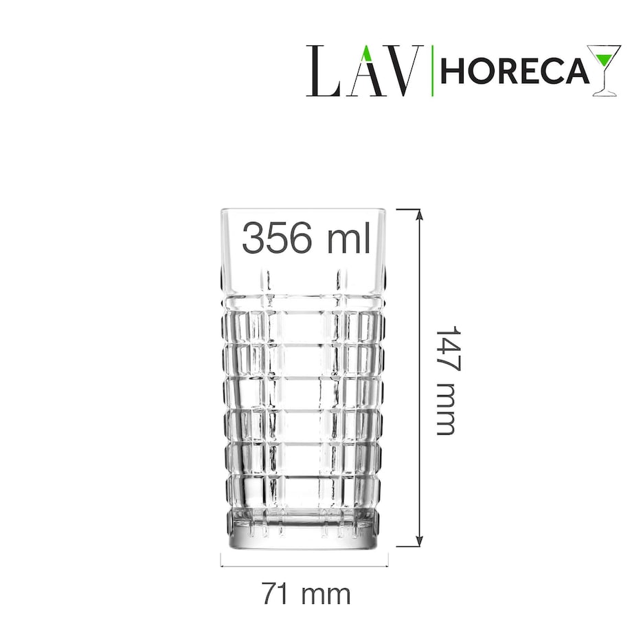 Szklanka wysoka Glasgow 356 ml, LAV