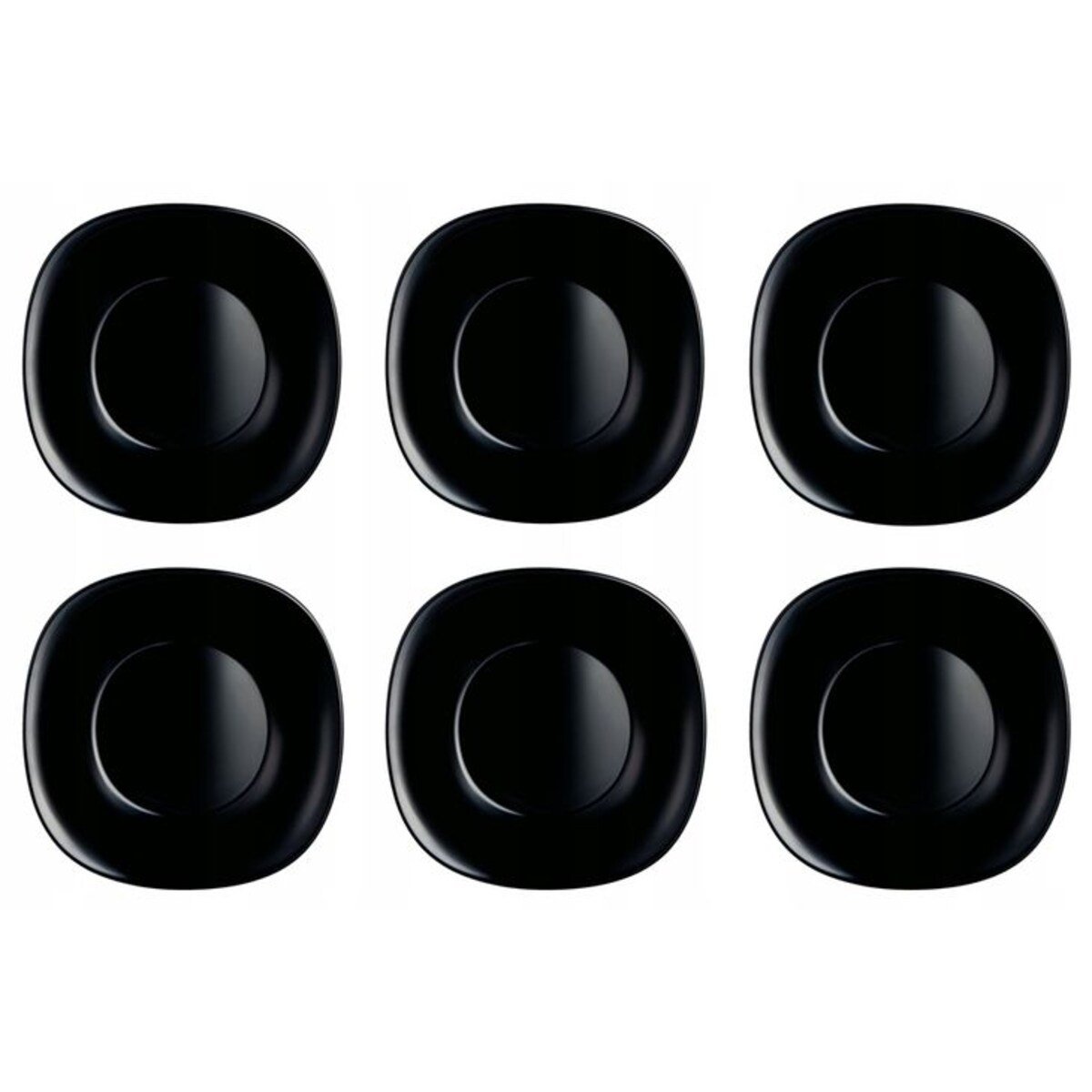 TALERZE DESEROWE 6szt kwadratowe czarne na desery ciasto 19,5cm jedzenie