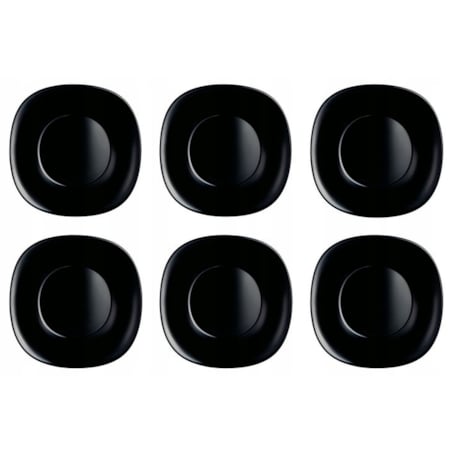 TALERZE DESEROWE 6szt kwadratowe czarne na desery ciasto 19,5cm jedzenie