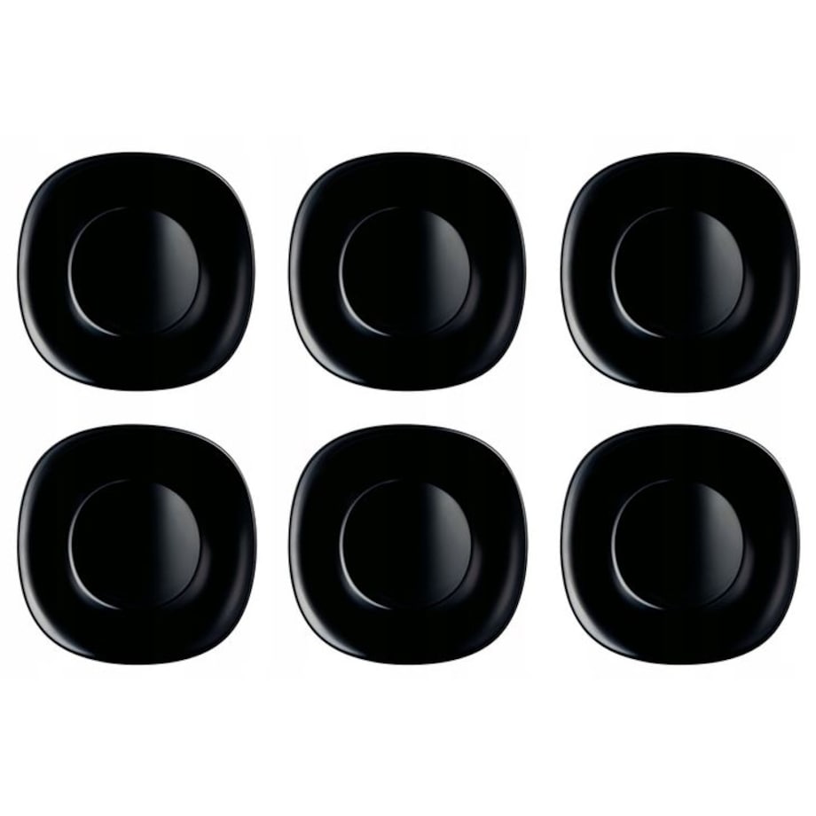 TALERZE DESEROWE 6szt kwadratowe czarne na desery ciasto 19,5cm jedzenie