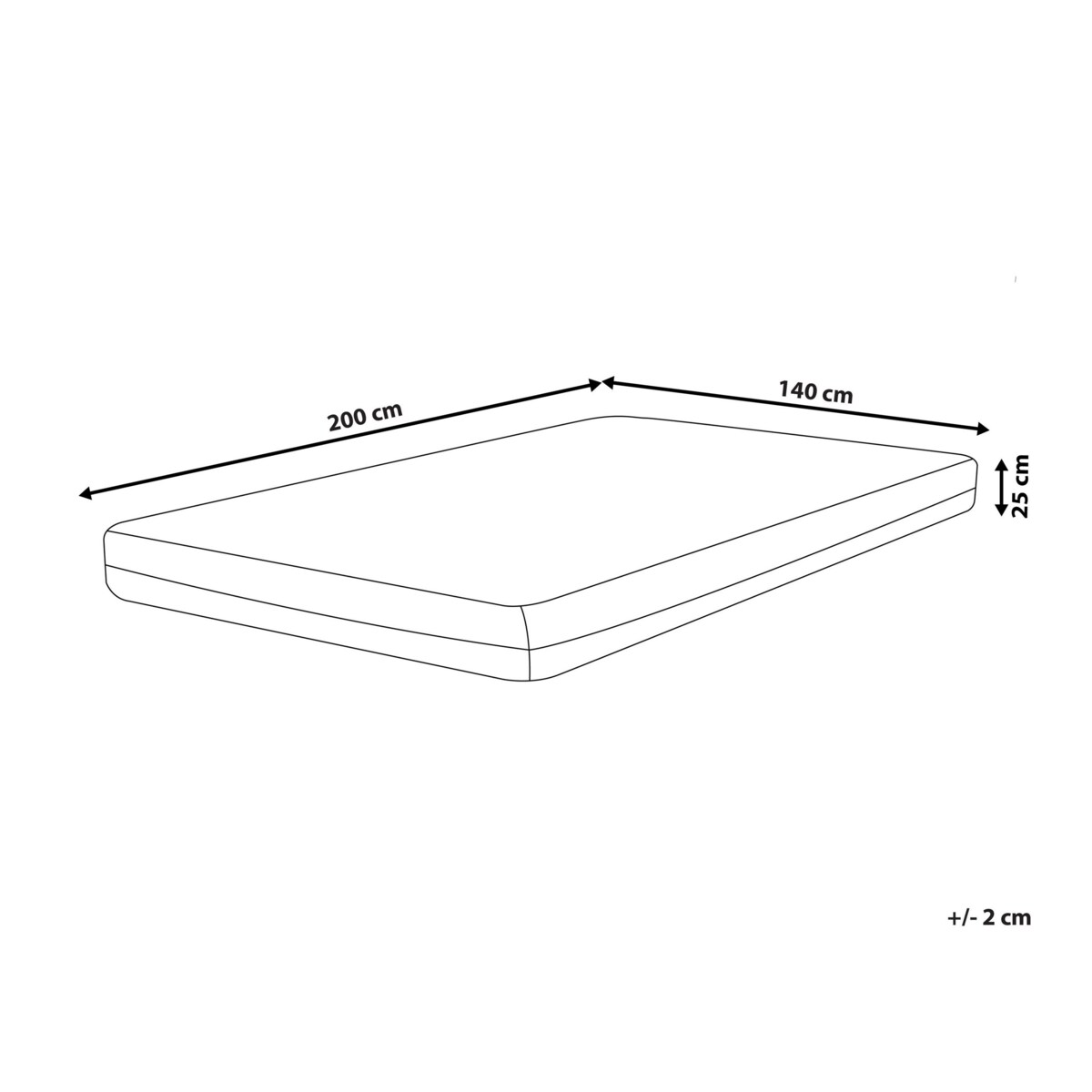 Materac piankowo-żelowy zdejmowany pokrowiec 140 x 200 cm średnio twardy SPONGY