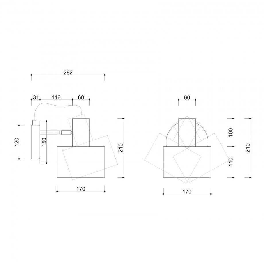ENKEL KINKIET biała lampa ścienna / kinkiet