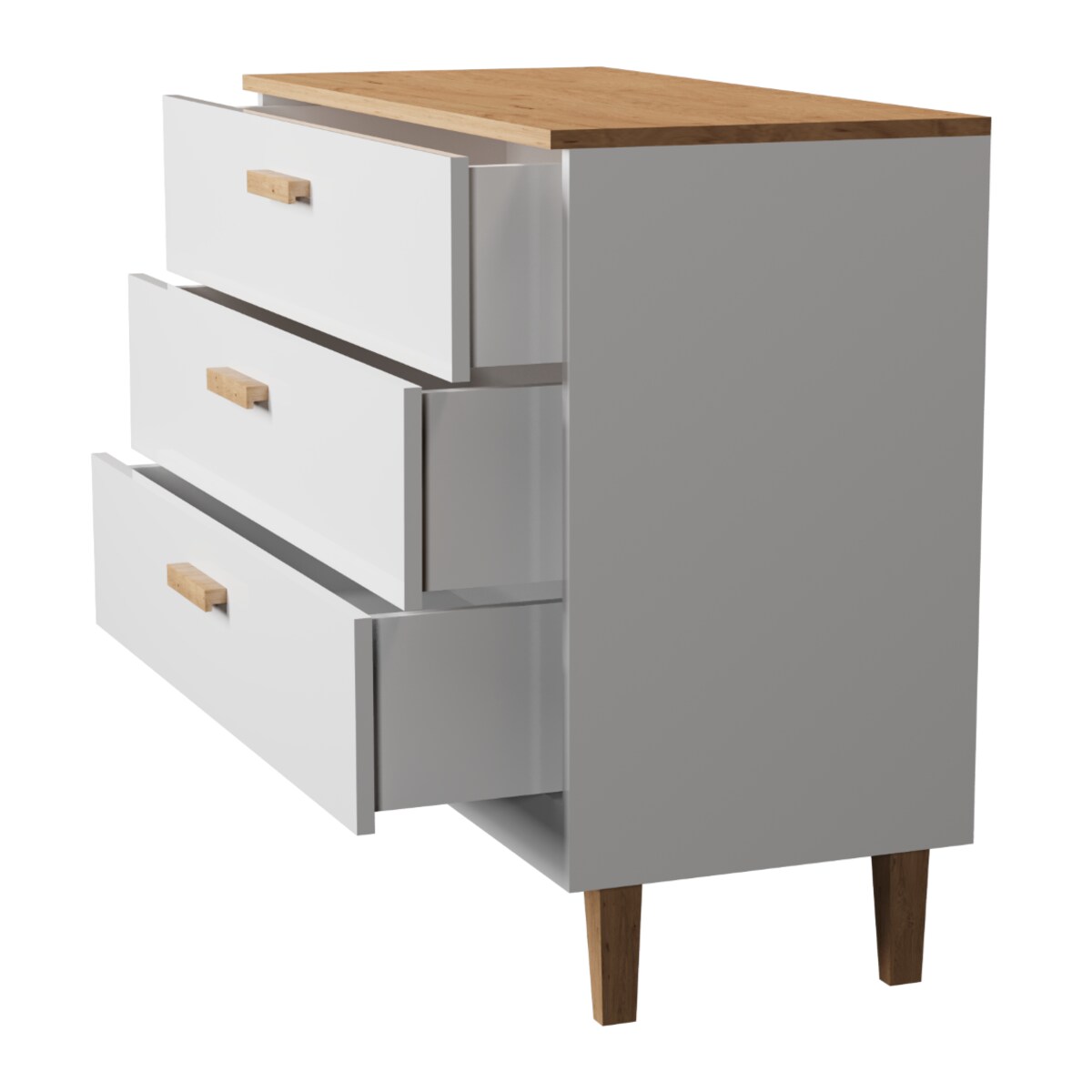 Komoda Denver biały & hikora