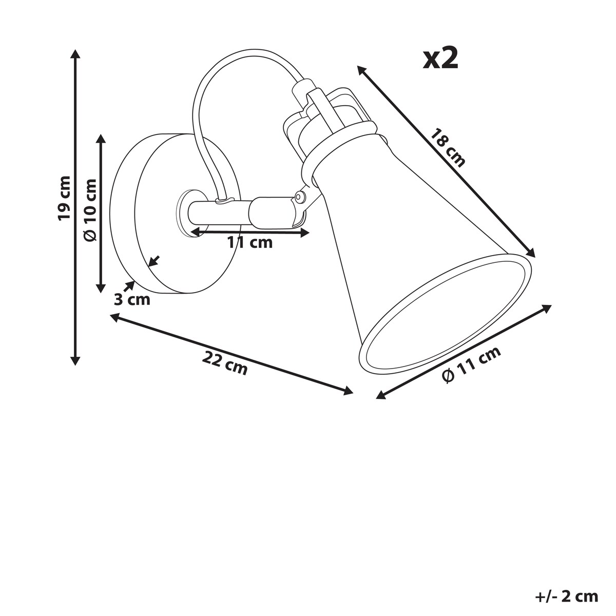 Zestaw 2 lamp ściennych MOYOLA Beżowy Metal Regulowana