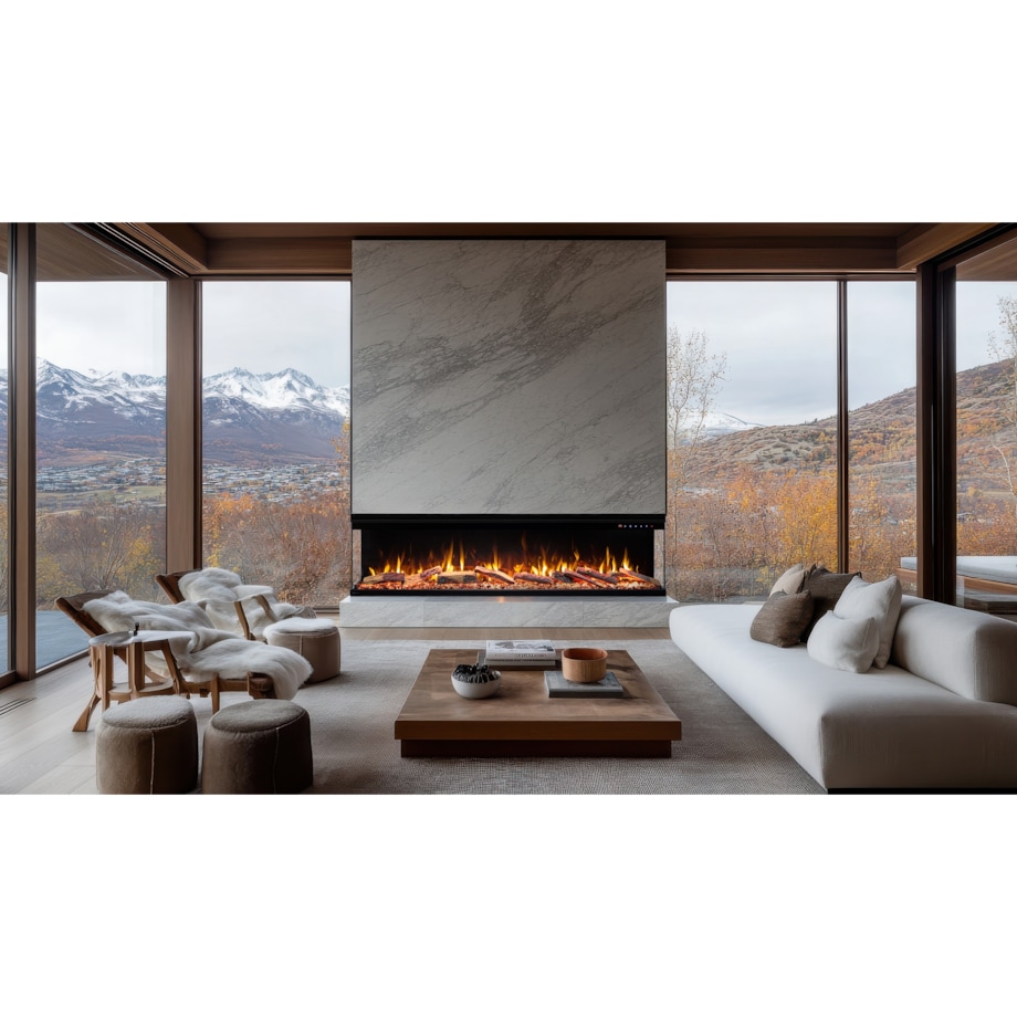 Kominek elektryczny à 3 côtés AFLAMO Unique 153 - ścienny i do zabudowy - 153x44x20 cm - kominek LED - funkcja grzania 750/1500 W