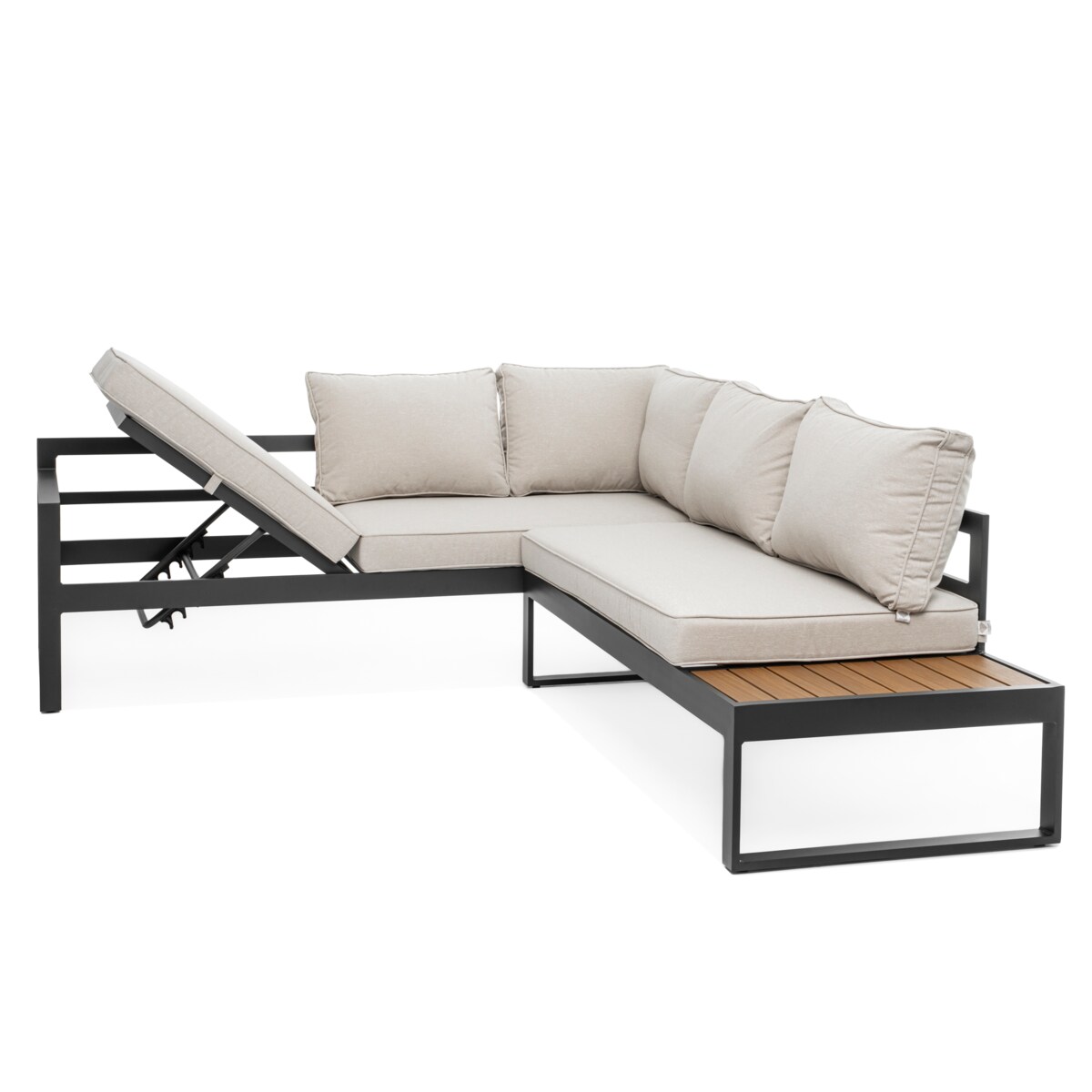 MEBLE OGRODOWE ALUMINIOWE NAROŻNIK NICEA BEŻOWO GRAFITOWA PRAWA