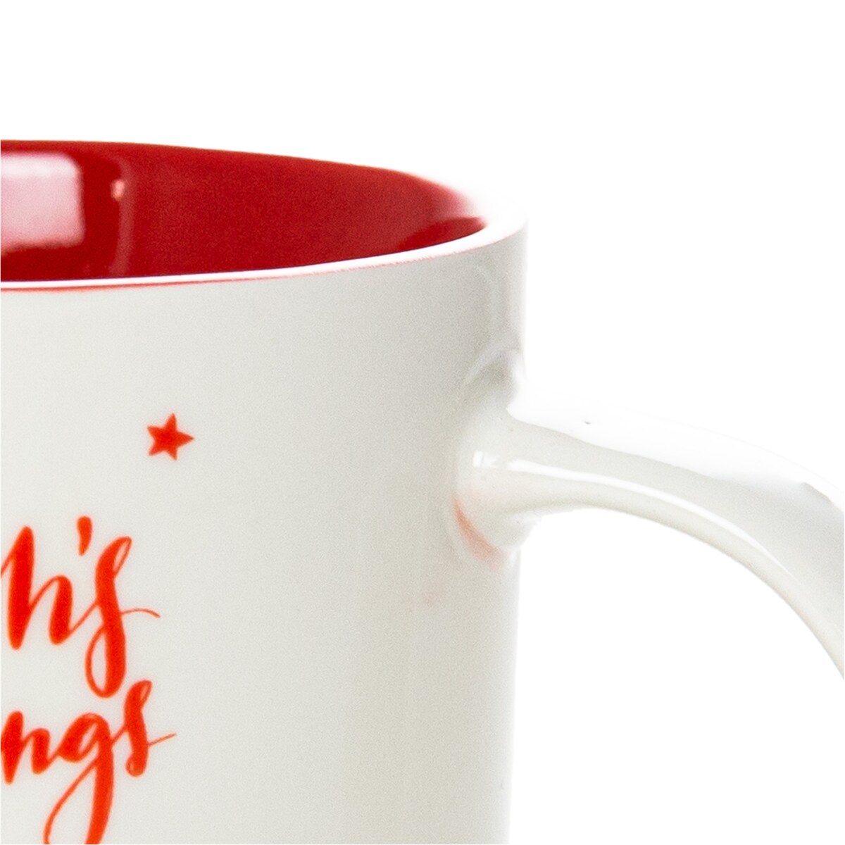 Kubek Świąteczny Na Prezent Ceramiczny Boże Narodzenie 370 Ml Biały Ceramiczny Stroik