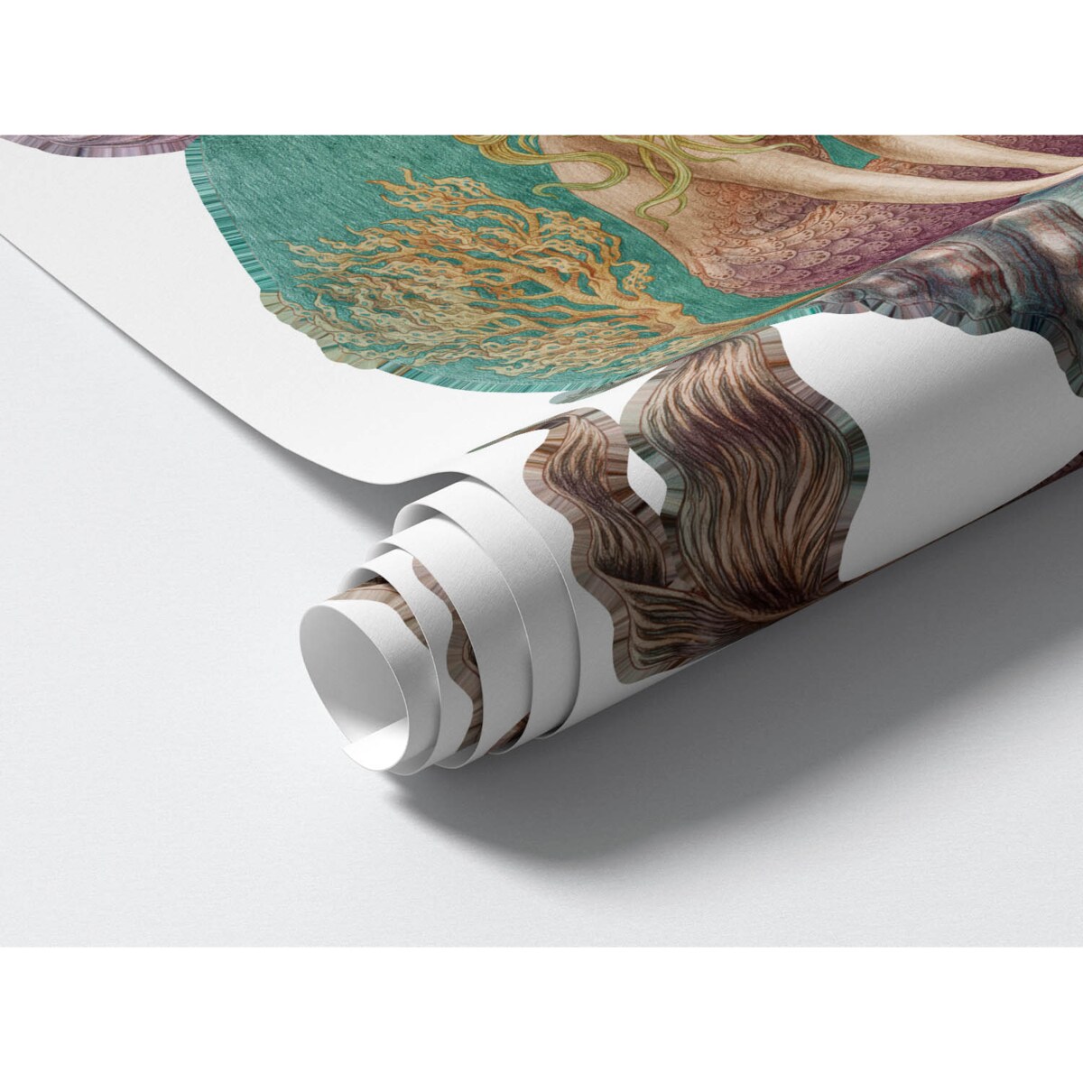 Zestaw naklejek na ścianę, Małe syrenki, 60cm