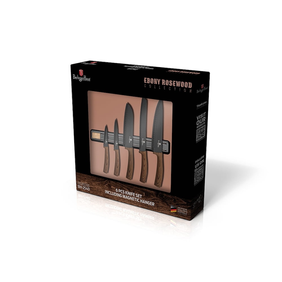 Zestaw noży z listwą magnetyczną 6 elementów BERLINGER HAUS Forest Line