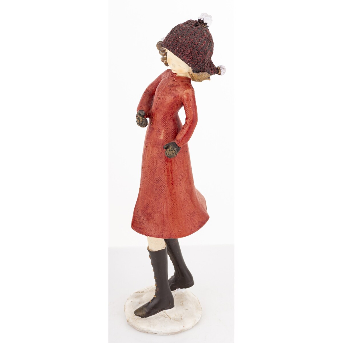 Figurka - Zimowa dziewczynka 20x7x7 cm TOSIA czerwona