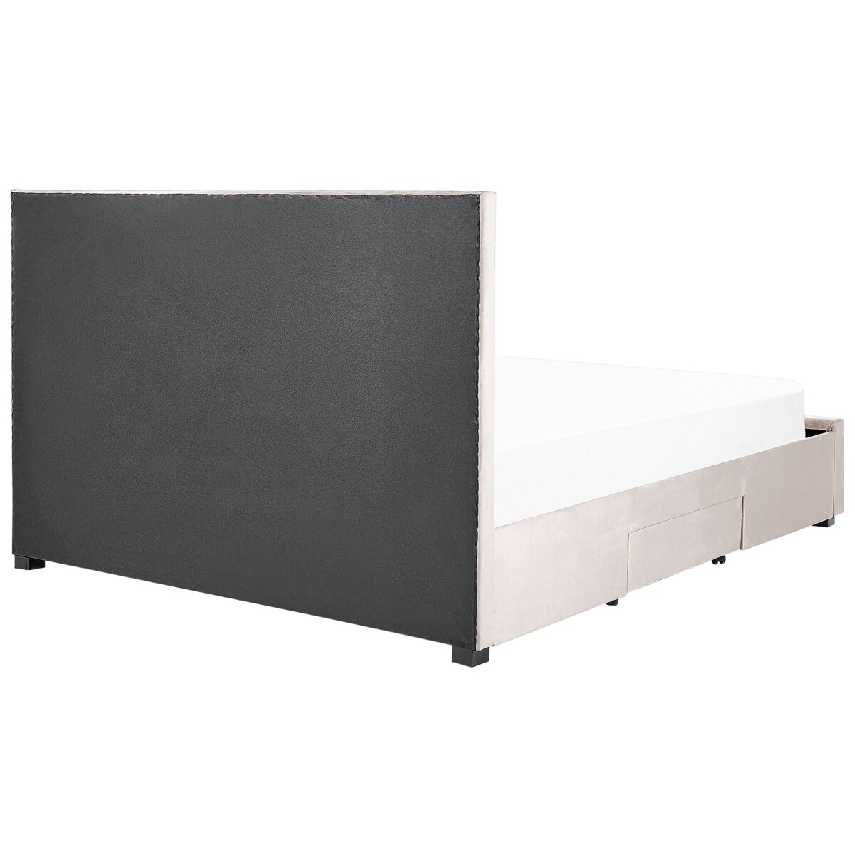 Łóżko z szufladami Welur LIEVIN 180 x 200 cm Beżowy