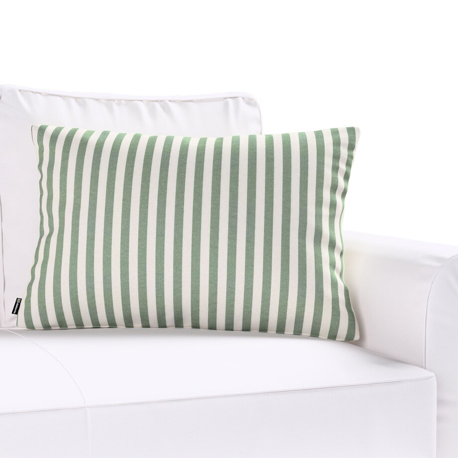 Poszewka Kinga na poduszkę prostokątną 60x40 zielono-białe pasy (1,5cm)