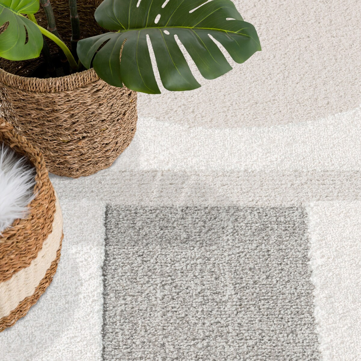 Dywan nowoczesny geometryczny Lounia 99920 Szary Krem 80x300