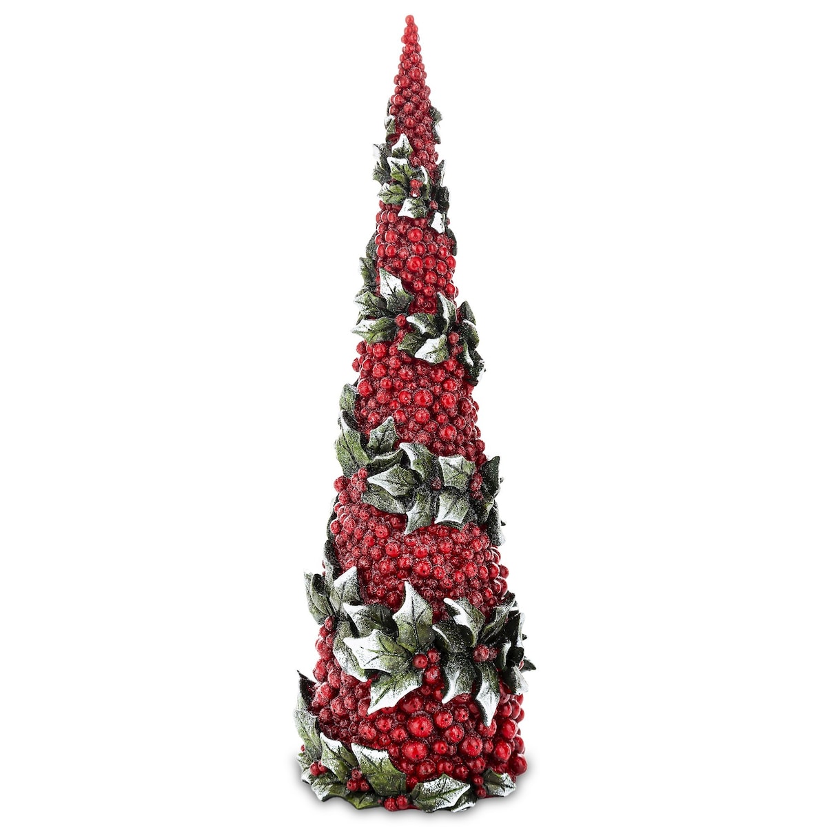 Choinka wysoka 45x15x15 cm RIBES-2 czerwona z zielonymi liśćmi