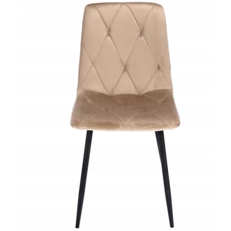 4 X Krzesło Tapicerowane Pikowane Welur Nowoczesne