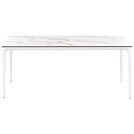 Stół ogrodowy SOVARETO 180 cm 90 cm Efekt marmuru Biały marmur