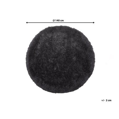 Dywan shaggy okrągły ⌀ 140 cm czarny CIDE