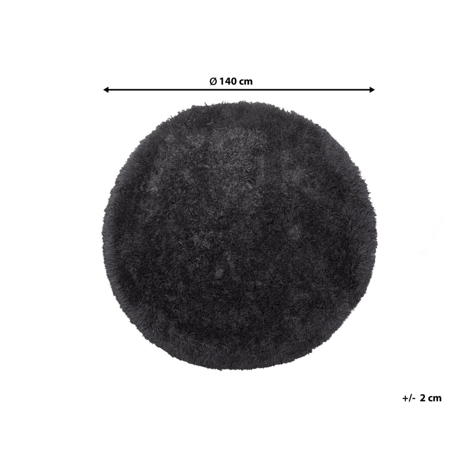 Dywan shaggy okrągły ⌀ 140 cm czarny CIDE