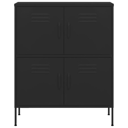 vidaXL Szafka, czarna, 80x35x101,5 cm, stalowa