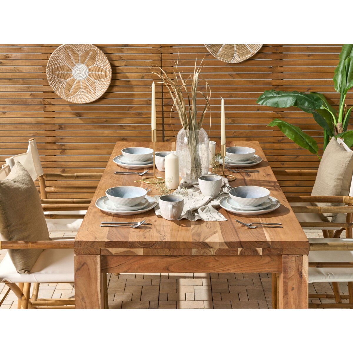 16-częściowy zestaw naczyń z kamionki jasnoszary SESAME