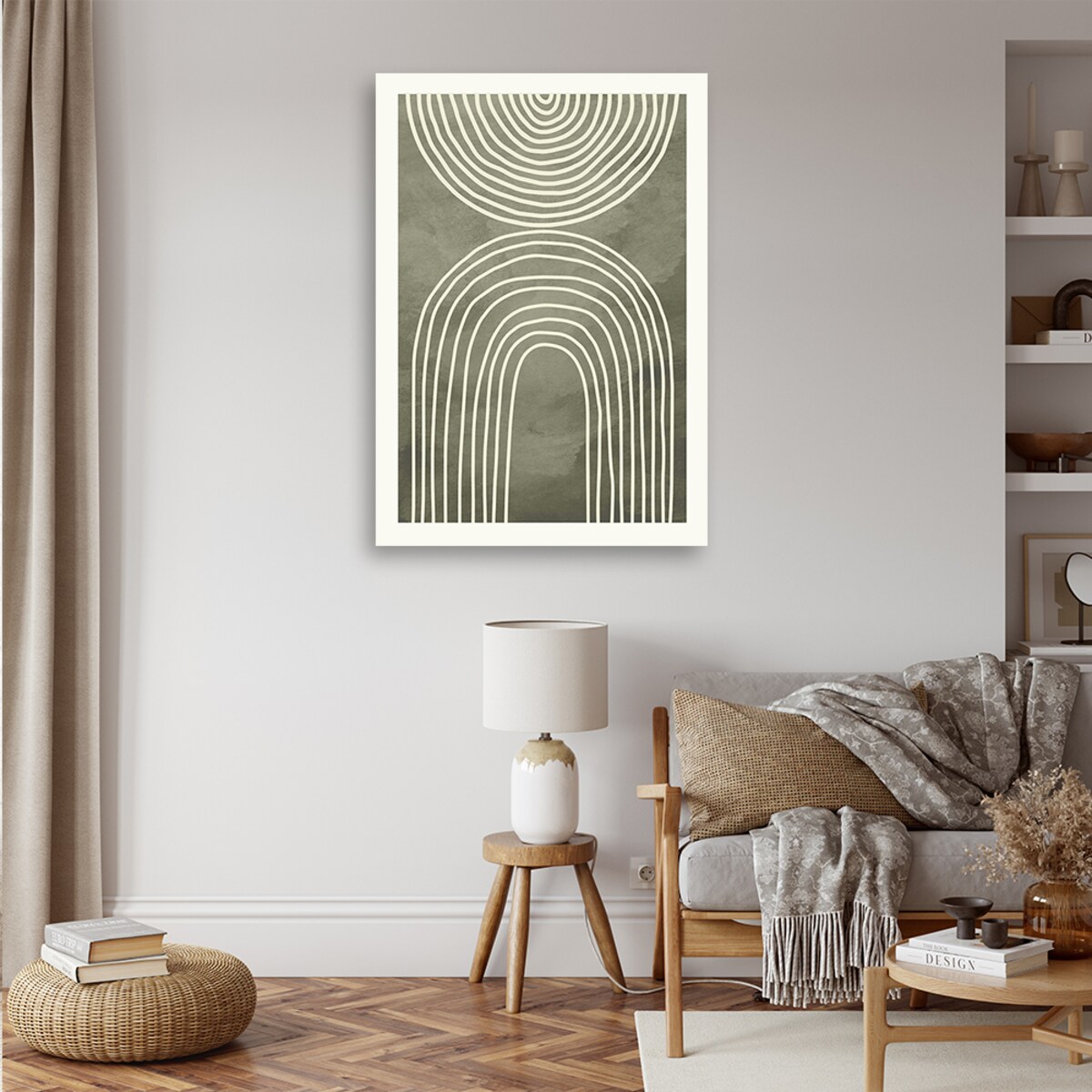 Obraz na płótnie, zielone łuki 70x100cm