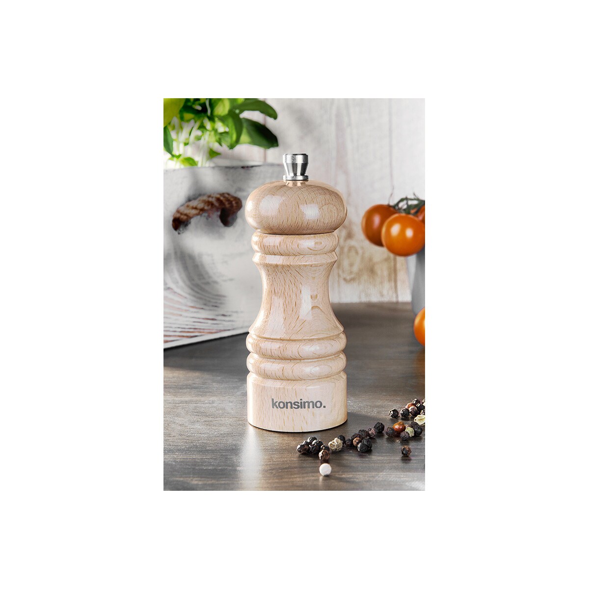Konsimo MILOS Zestaw młynków 12 cm, 2 szt. buk, buk