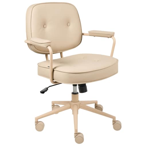Krzesło obrotowe PARAMUS Ekoskóra Beżowy