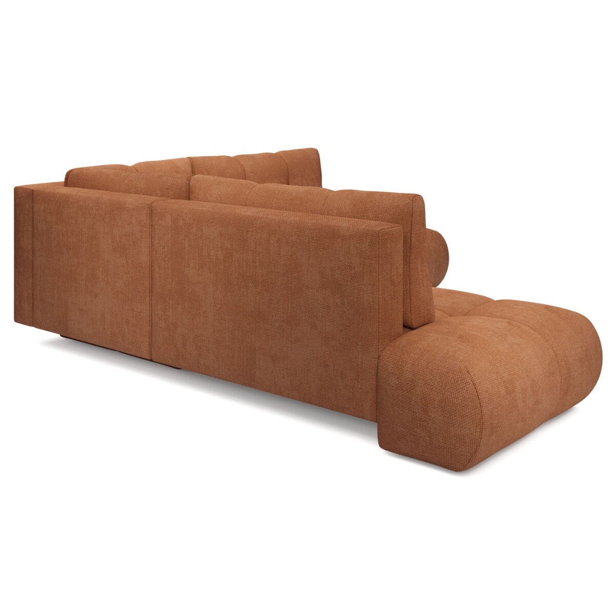 Narożnik pikowany, rozkładany z funkcją spania SOHI, Flow 09 - ceglany