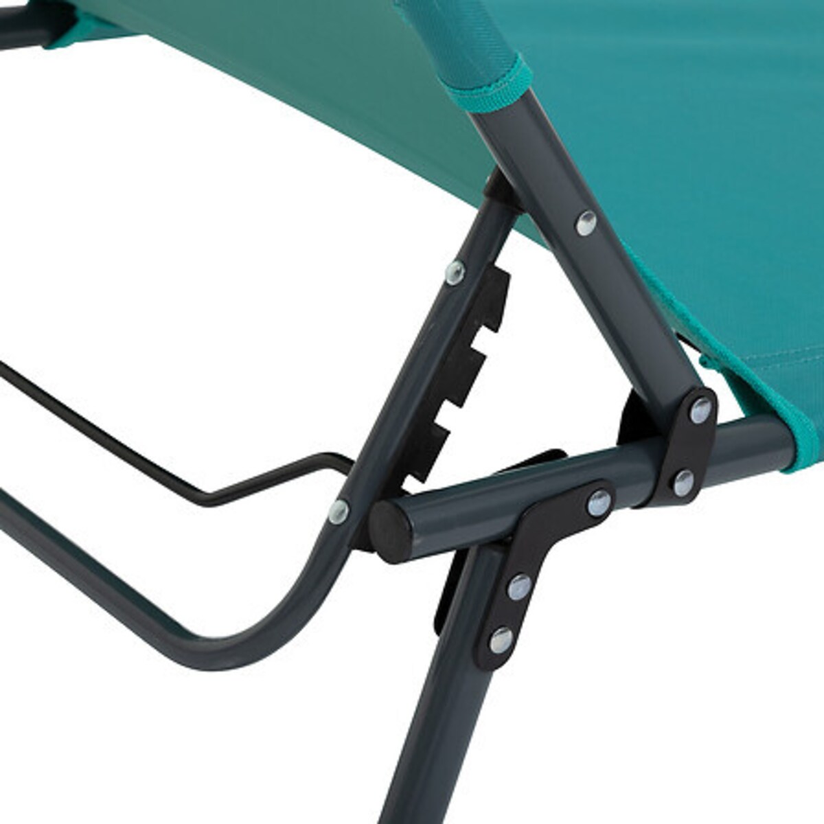 LEŻAK PLAŻOWY Asco niebieski Z PODUSZKĄ składany 3-stopniowy