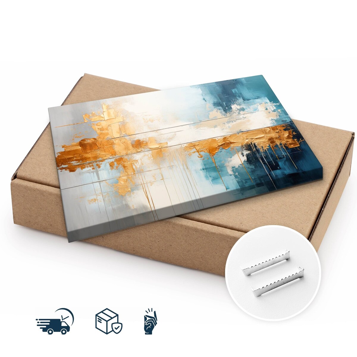 Obraz Canvas Do Sypialni Abstrakcja Styl Glamour Elementy Złota 120x80cm