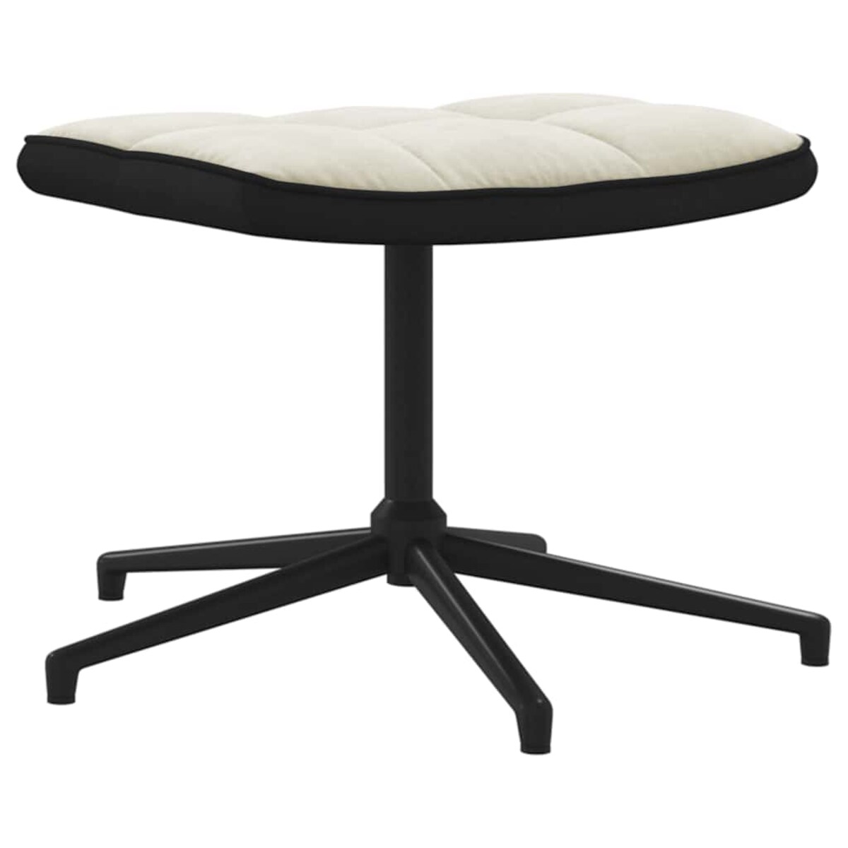 vidaXL Fotel z podnóżkiem, kremowy, aksamit i PVC