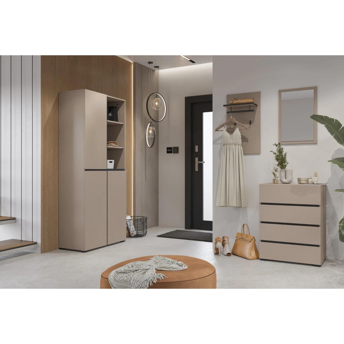 Komoda CROSS 4S 60cm congo/czarna