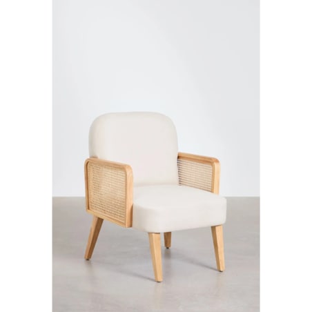 Fotel wypoczynkowy z plecionymi podłokietnikami King, naturalny